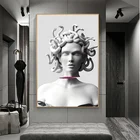 Скульптура Medusa, забавная Художественная Картина на холсте, абстрактная статуя Горгоны, плакаты и принты, Настенная картина для гостиной, домашний декор