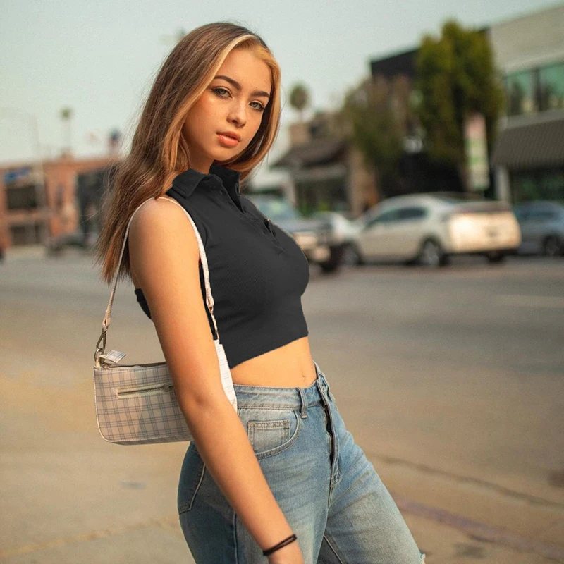 Повседневная Винтажная Майка на бретельках летние сексуальные однотонные майки