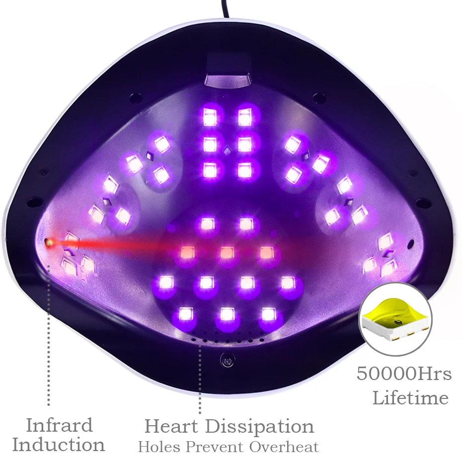 Высокая мощность УФ лампа Led Сушилка для ногтей 72 Вт сенсорный солнечный свет