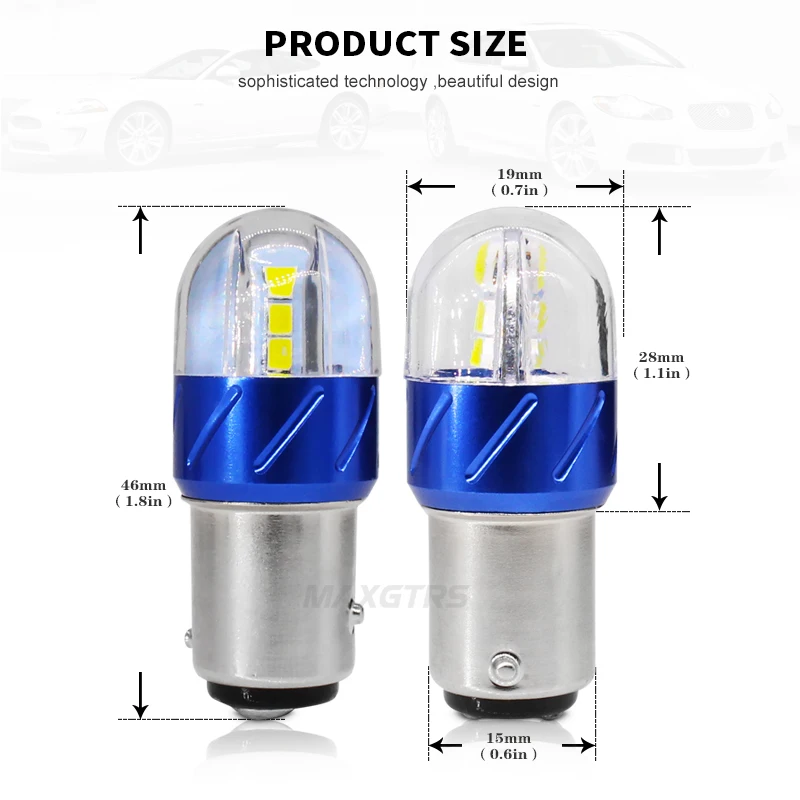 2x S25 1157 стоп-светильник P21/5 Вт BAY15D 6SMD 3030 светодиодный светильник лампа заднего