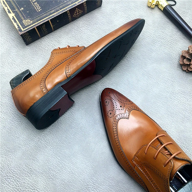 QYFCIOUFU 2019 высококачественные новые мужские оксфорды на шнуровке с острым носком