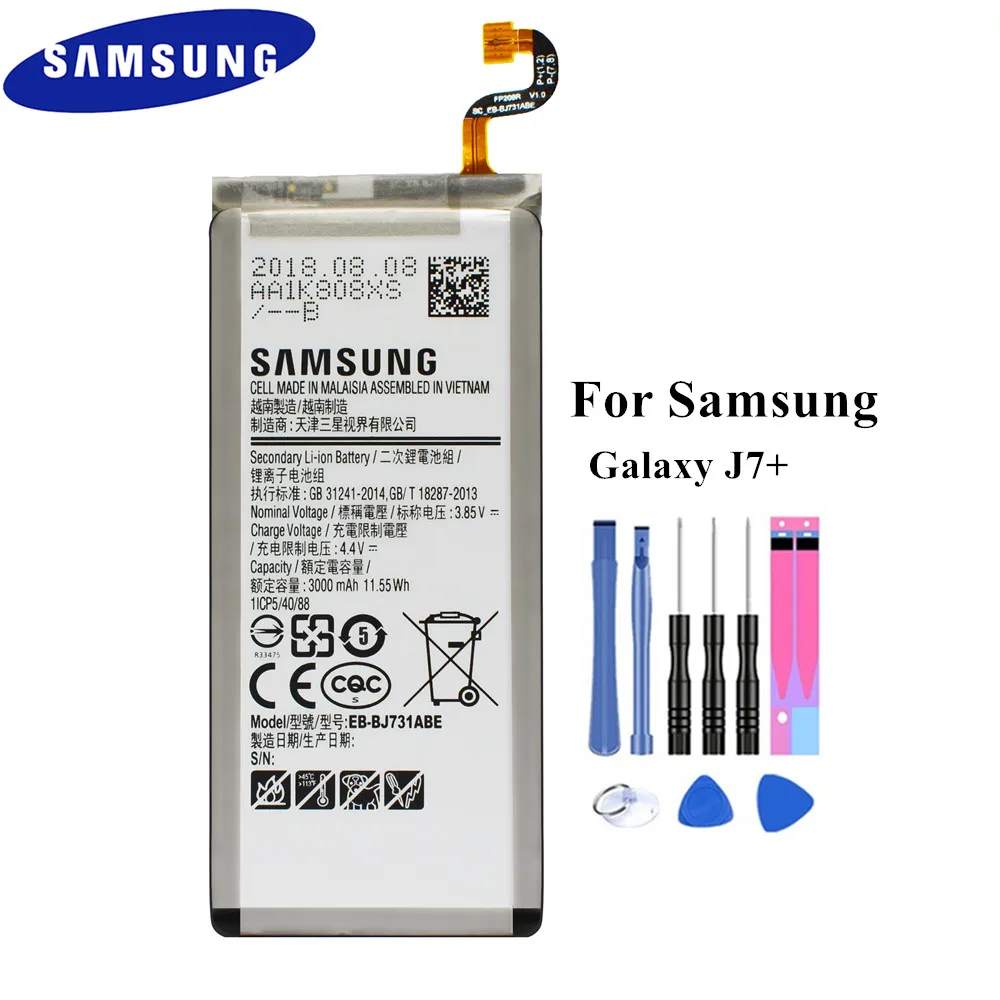 Оригинальная Аккумуляторная батарея для мобильного телефона Samsung Galaxy J7 + C8 EB BJ731ABE