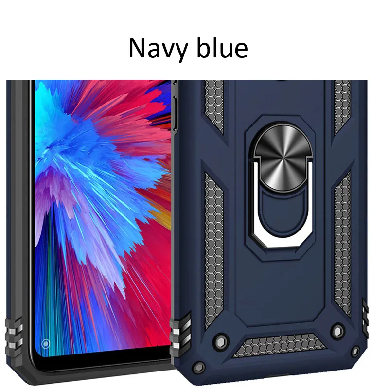 Военный прочный защитный чехол для Xiaomi Mi9 Lite прозрачный SE Redmi Note 7 Pro 7S 7A армированный ударопрочный чехол - Цвет: Navy blue
