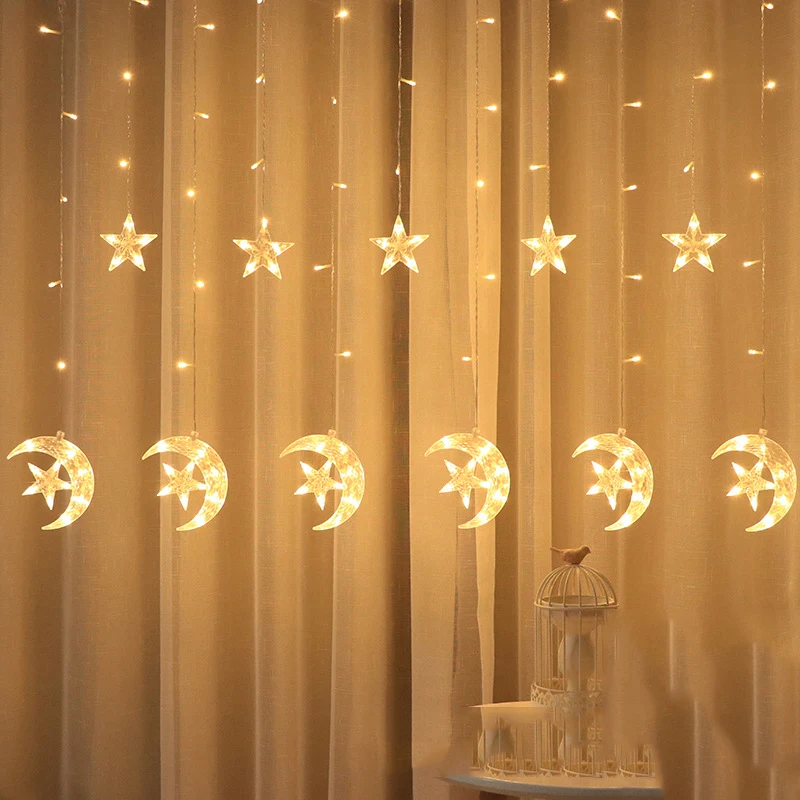 

LED Icicle Curtain String Lights Christmas Garland Fairy Light Indoor Outdoor For Holiday Party Home New Year Wedding Room Decor