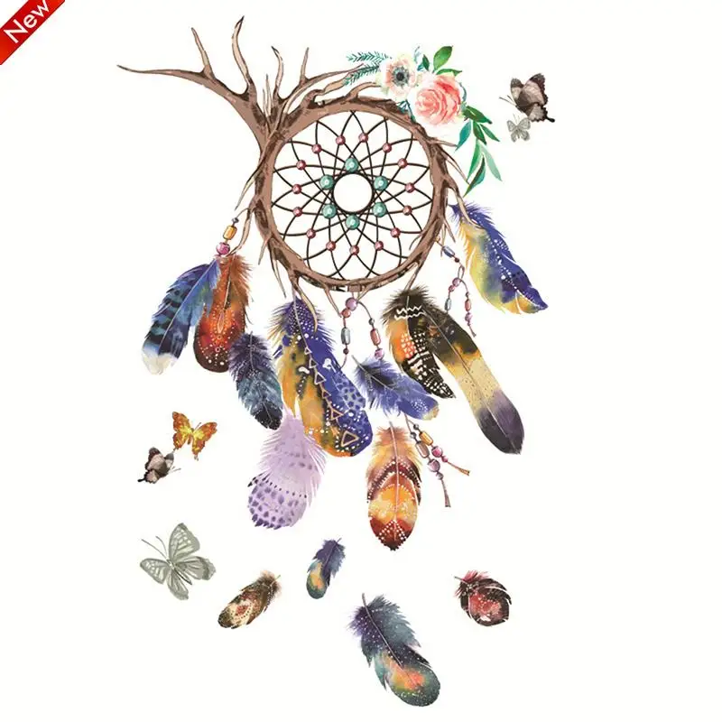 Красочные перья для гостиной спальни дверь стеклянная фотография 30*90 см 3D Ловец