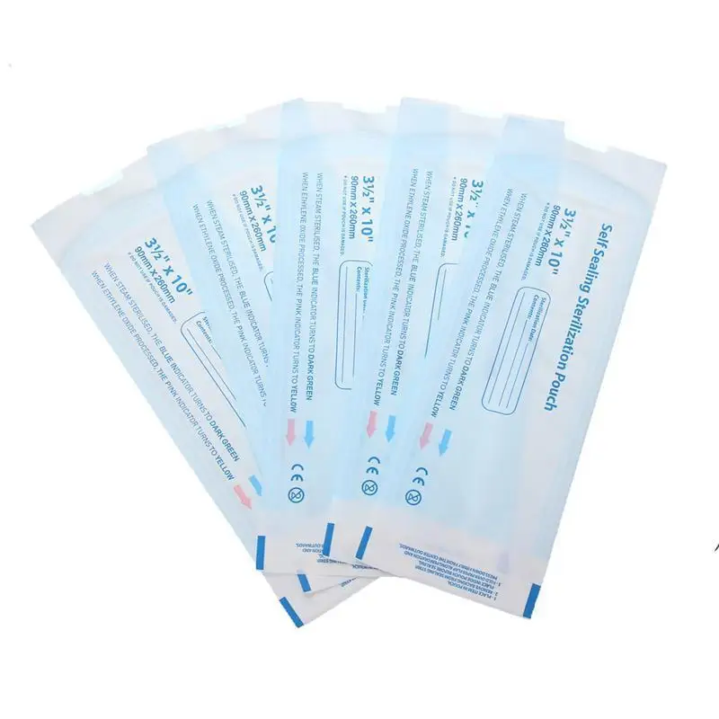 

200PCS/Pack 260*90/70*260mm Self Sealing Sterilization Pouch Medical Grade Paper Disposable Dental Tattoo Tool Storage Bag