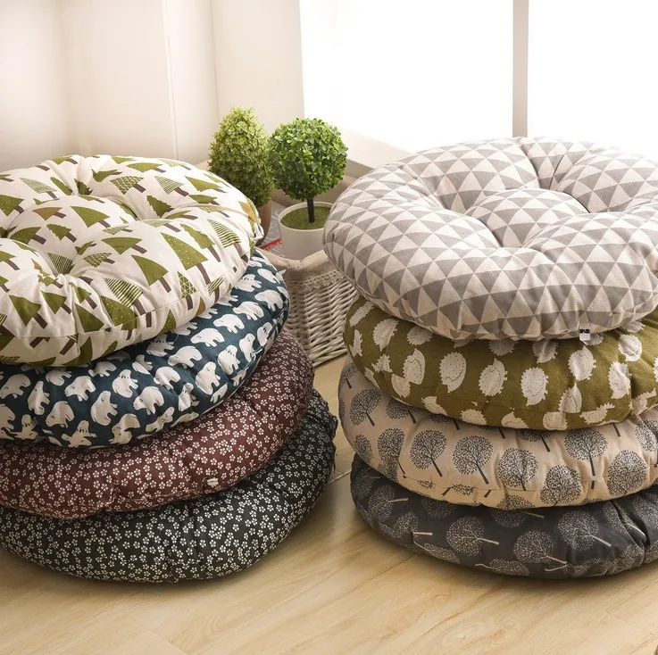 Круглая подушка для сиденья 2 размера шелковая хлопковая Полиэстеровая татами
