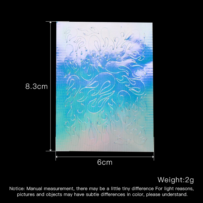 

RBAN NAIL Holographic Fire Flame Nail Stickers 3D Glitter Laser Flames Nail Art Foil Transfer Sticker Decal Decorations Set