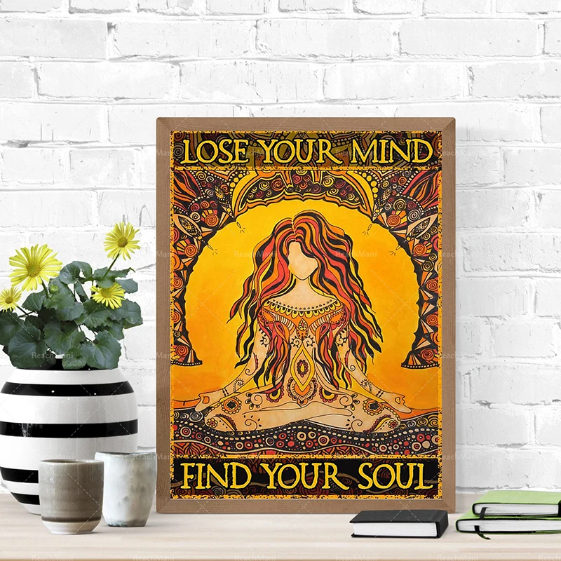 Картина на холсте на вдохе, выдохните, херня, плакат для йоги, печать на стене, искусство йоги, студия, домашний декор