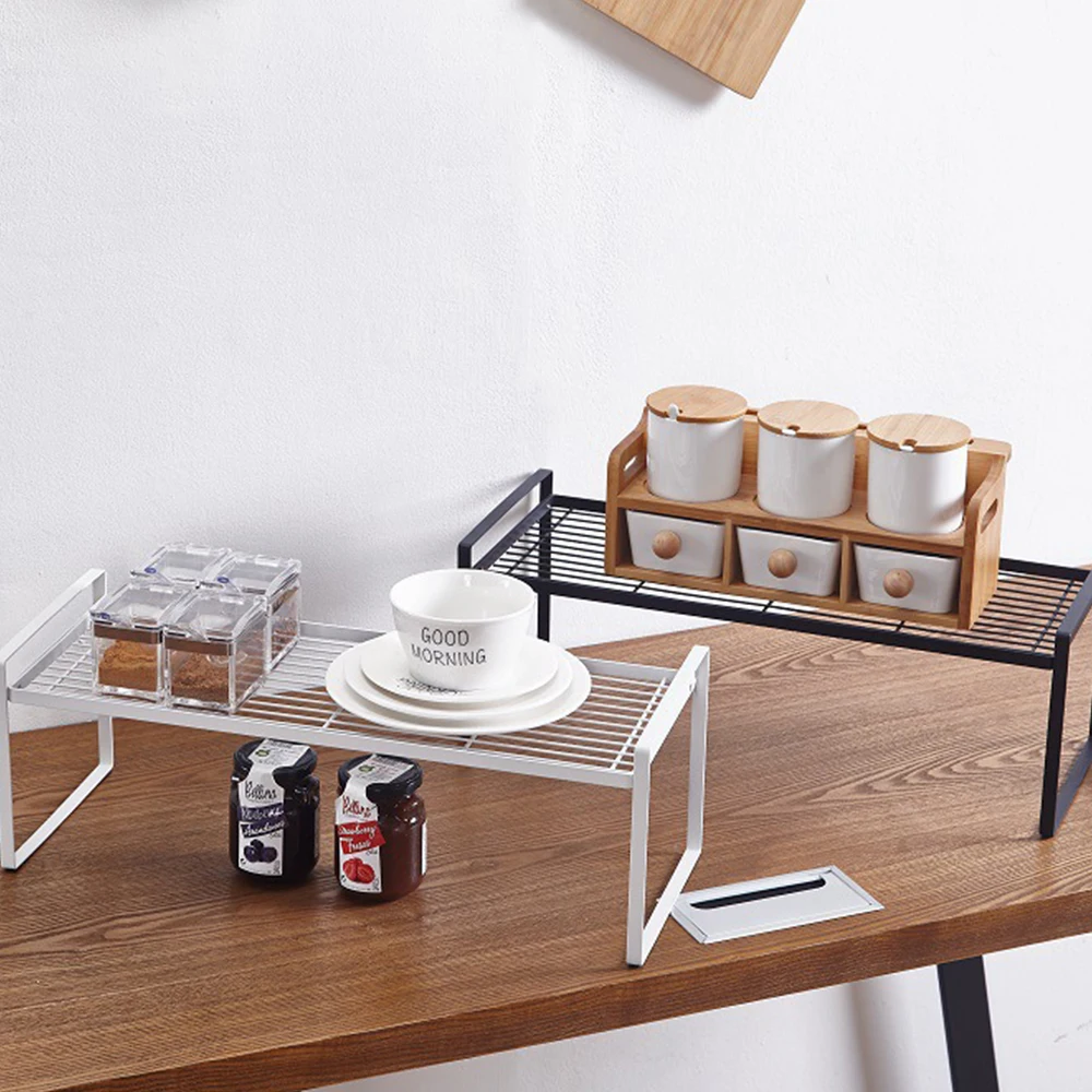 

Black Metal Cabinet Shelf Organizers Kitchen Shelf Organizer Stand Tackable Counter Shelves For Kitchen Office Organizer