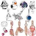 Новое поступление 925 Стерлинговое Серебро маленькая Желтая утка розовый воздушный шар Шарм Подходит Для брендового браслета ожерелье ювелирные изделия для изготовления подарков