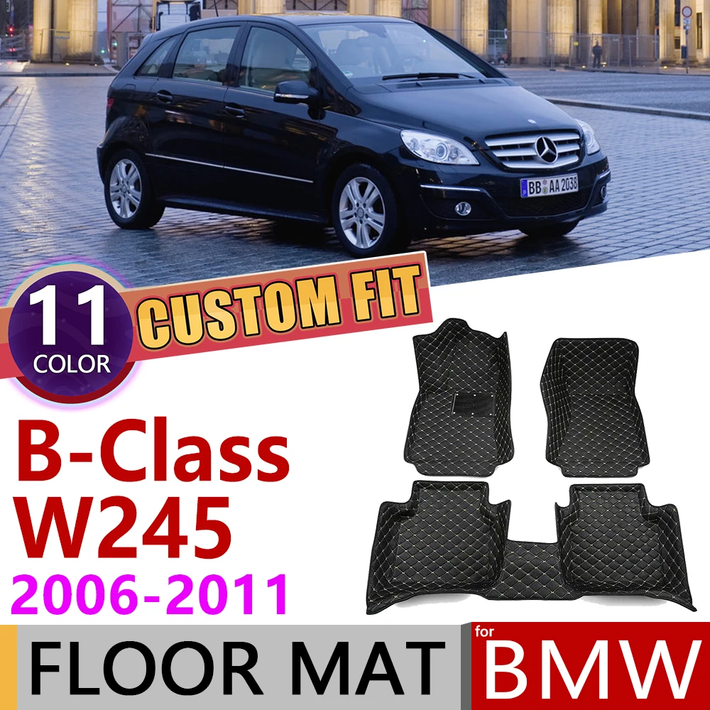 Кожаные автомобильные коврики на заказ для Mercedes Benz B Class W245 2006~ 2011 5 мест коврик для ног Аксессуары для ковров B160 B180 B200 2007