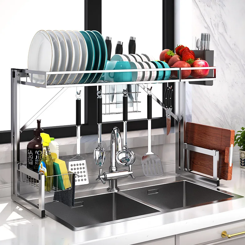 Кухонная полка из нержавеющей стали для сушки посуды бытовой Органайзер