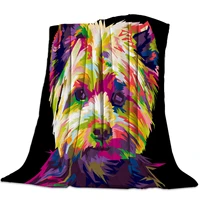 dog cute colored throw blanket soft comfortable velvet plush blankets warm sofa bed sheets