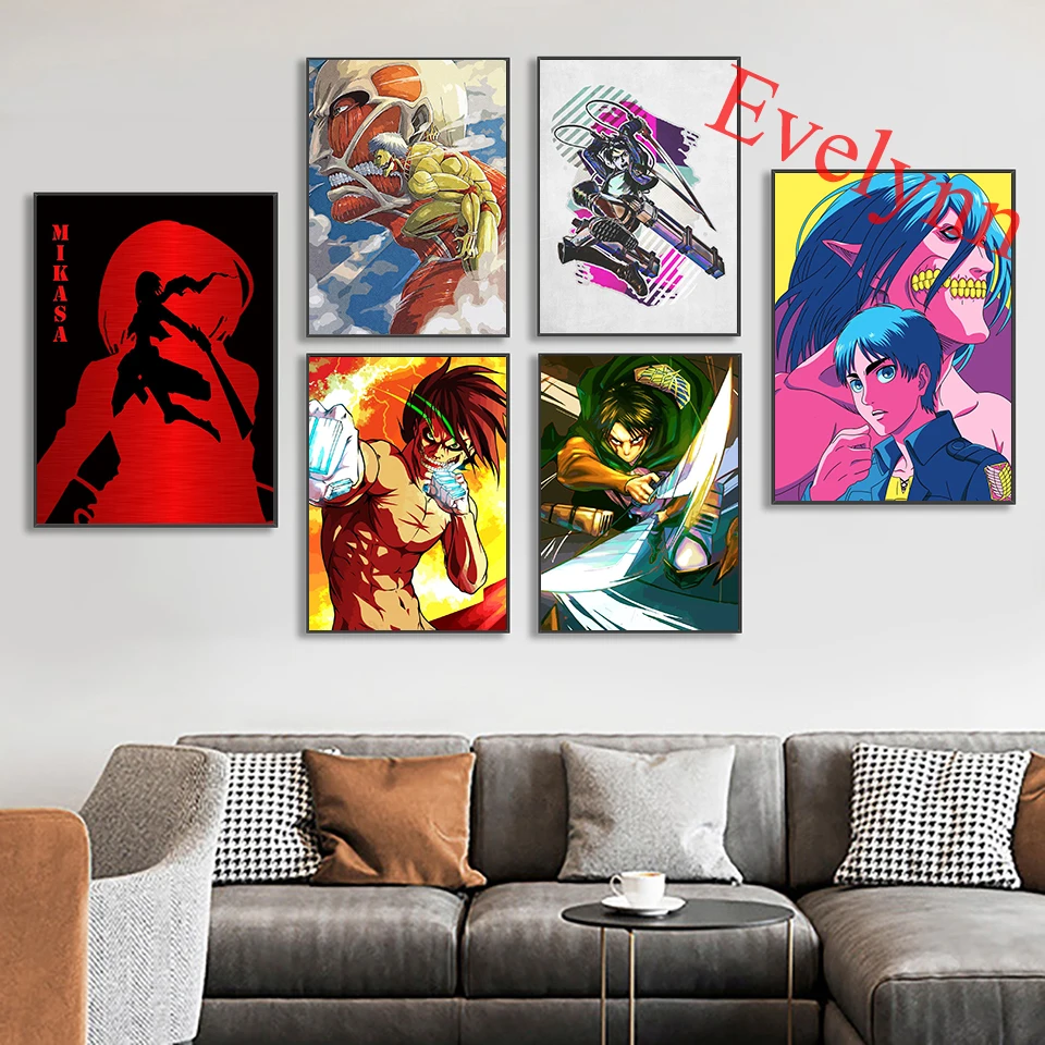 

Japanese anime Attack On Titan Wall Art Poster Living Room Cuadros Children Room Decor Canvas Gift Modern Home Decor Prints