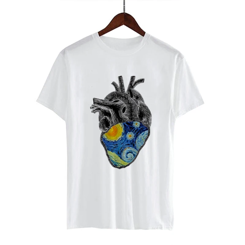 

Women aesthetics funny Tshirts Casual Short Sleeve Tops t-shirt Female Clothing Van Gogh Art t shirt women top Oil Print t-shirt