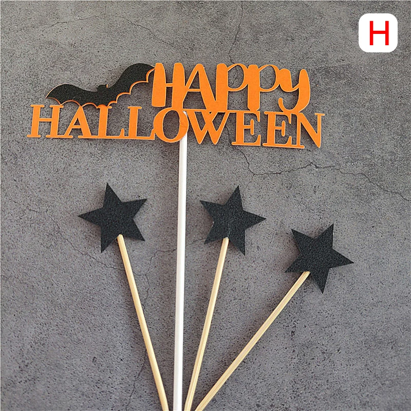 Хэллоуин кекс украшения карточки топперы Тыква выбирает паук замок ведьмы на