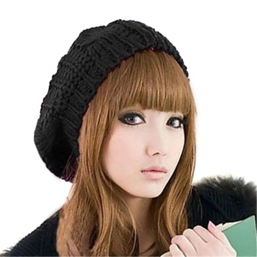 

Japanese-style Autumn And Winter tian chao Warm Cable bei lei mao Beret WOMEN'S Korean-style Knitted Wool Cap Special Price