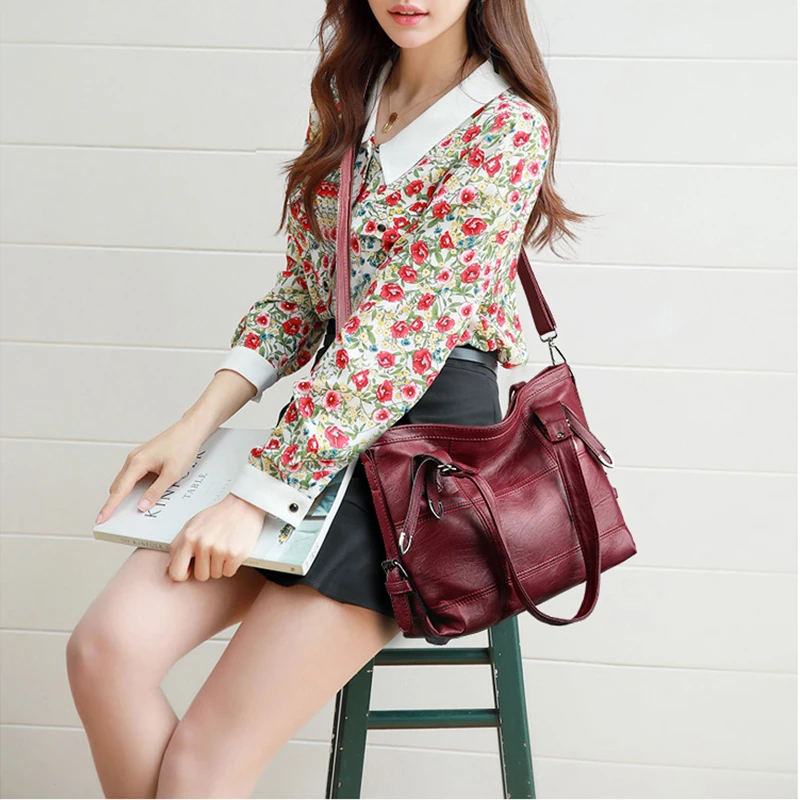 

Fashion Soft PU Leather Handbags Women Designer Large Capacity Shoulder Bags For Women Messenger Crossbody Bags Top Handle Bags