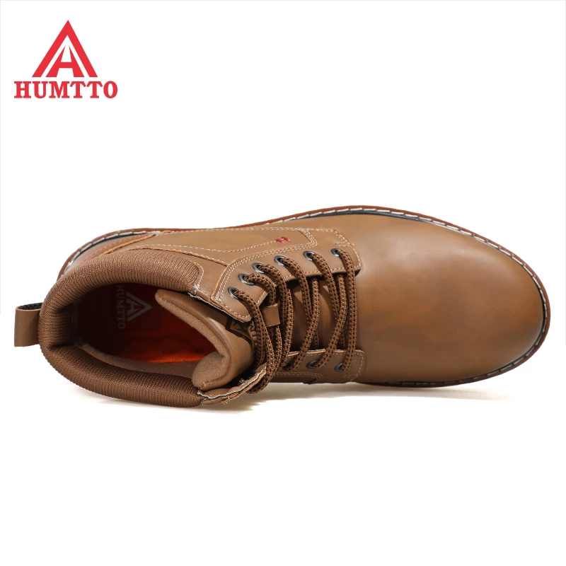 Мужские и женские кожаные треккинговые ботинки HUMTTO зимние спортивные высокого
