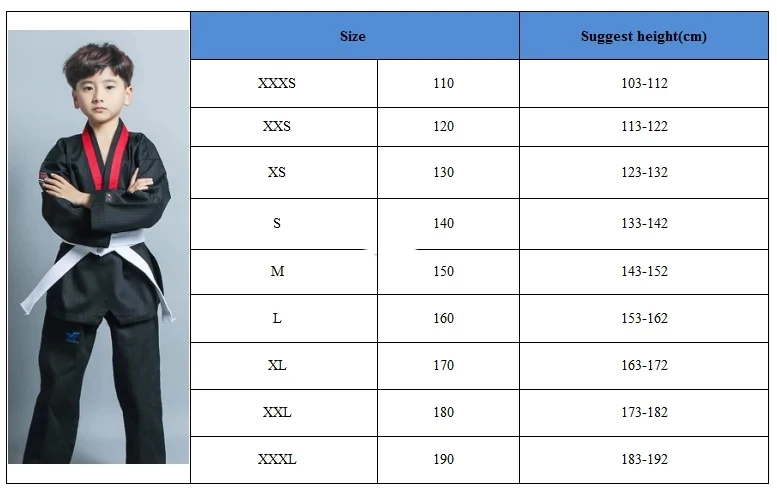 

7 colors Child & Adult Taekwondo Doboks Uniform Professional Karate Suit Male FemaleTaekwondo Training Clothing High Quality