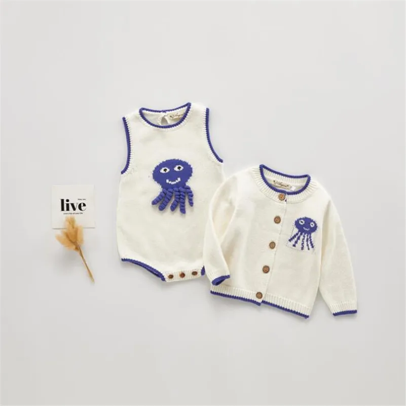 Одежда для маленьких мальчиков осенняя вязаная одежда малышей кардиган