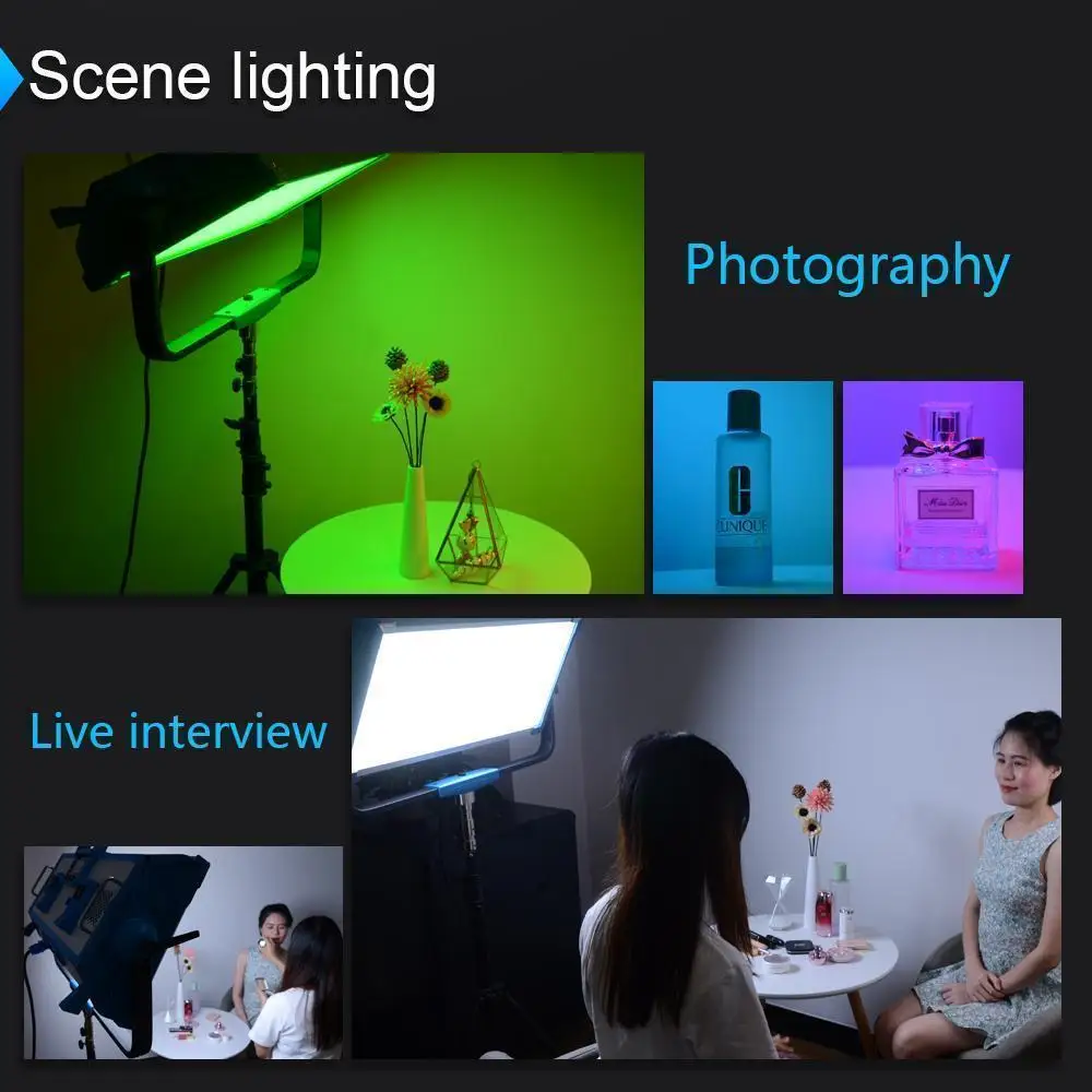 

300W DMX RGB Video Studio Light 9990K Yidoblo AI-3000C Photographic Lamp Broadcast Lamp Photography Light Studio with Softbox