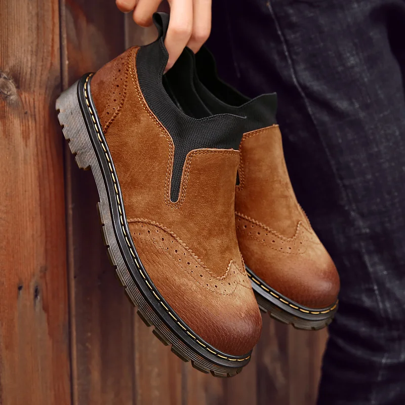 

Sports Casual Shoes Men Casual Boots Outdoor Footwear Men's Leather Shoes High Top Sneakers Hot 2020 Man Mens Hightop For