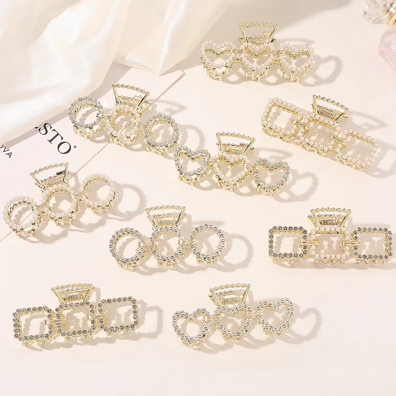 

Новинка 2021, металлические заколки для волос Hyperbole с жемчужинами, заколка большого размера для макияжа и укладки волос, женские аксессуары дл...