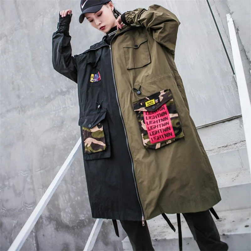 Женский длинный кардиган с капюшоном свободная уличная куртка большого размера