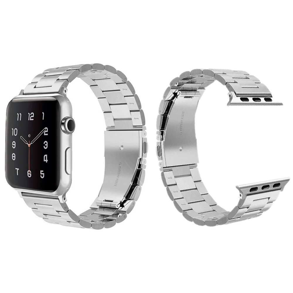 Ремешок металлический для Apple Watch Band 42 мм 44 браслет из нержавеющей стали iWatch 6