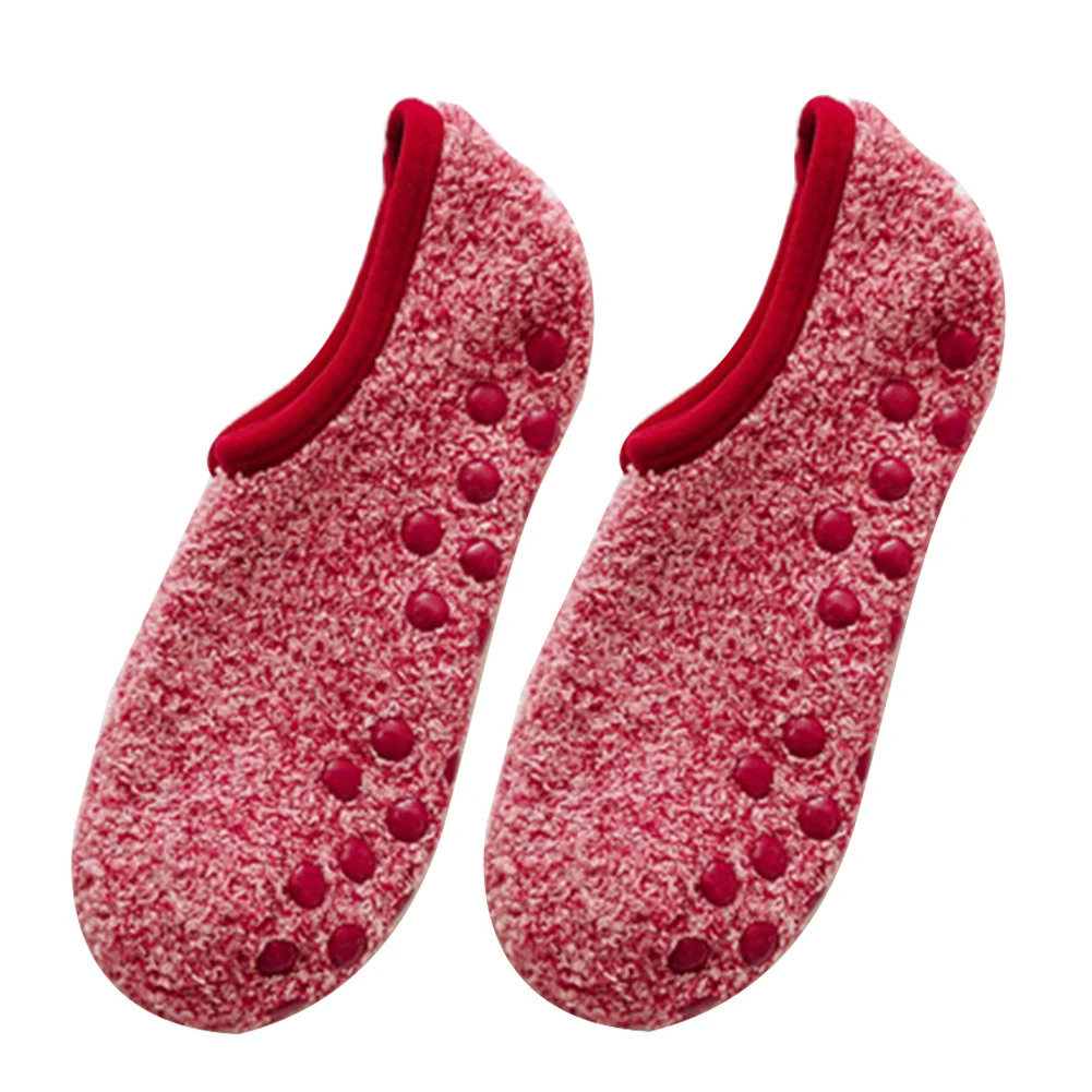 1 Pair Women Invisible Short Socks Autumn Winter Anti-slip Thermal Coral Fleece Low Cut Floor Ankle Socks Moomin носки женские