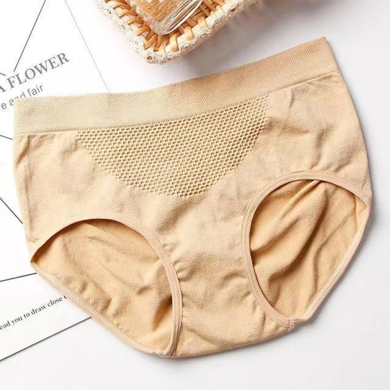 

1PCS Warming underwear 3 D hip lifting women uterus high waist breathable underpants women briefs comfortable panties 4 colors
