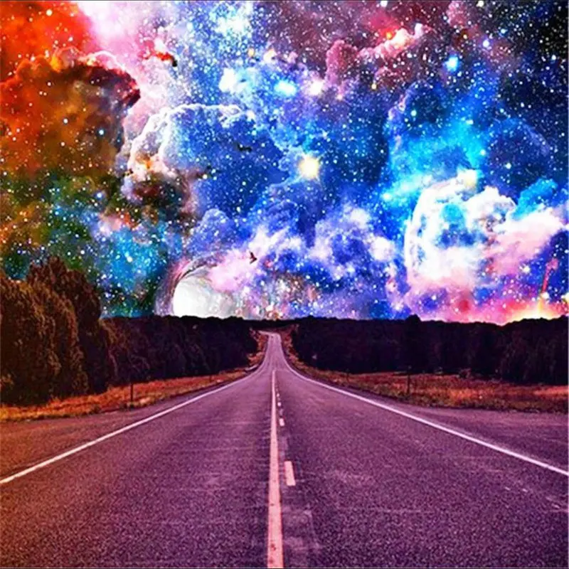 

AB Diamond Painting Highway Starlight Square 5D DIY Round Drill Resin Icon Handicraft Patch Embroidered