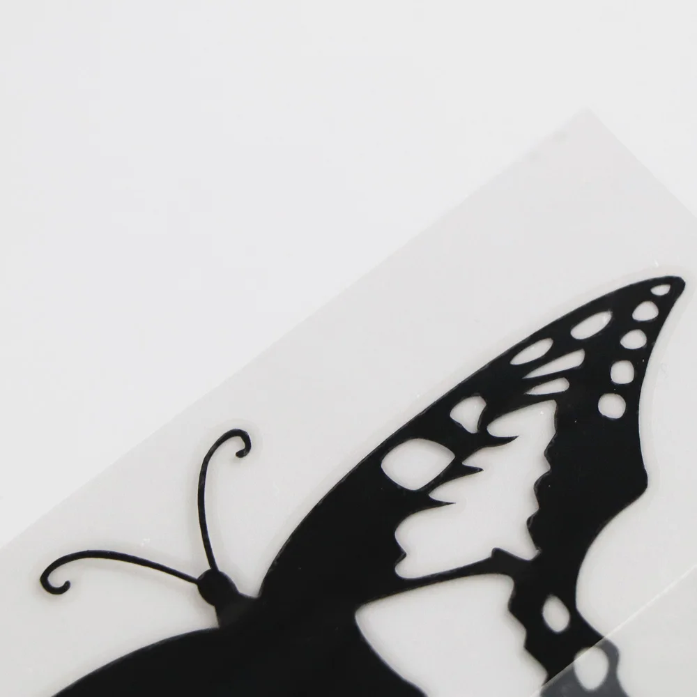 

YOJA 13.27.2CM Vinyl Cartoon Animals Butterfly Bonny Car Sticker Decal Black/Silver 19C-0062