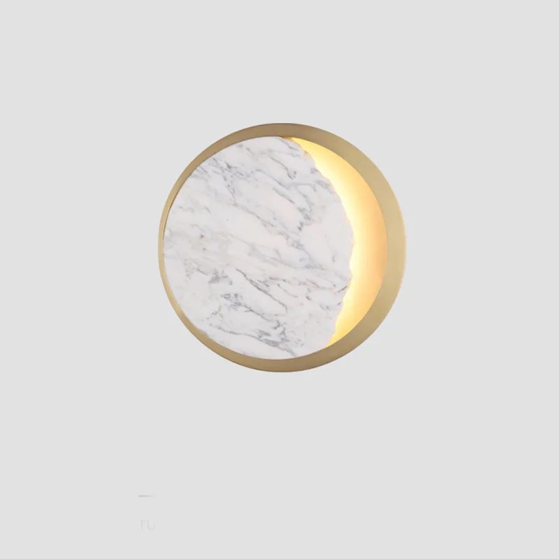

Circular Marble Living room Led Wall Lamp 90-260V Indoor Lighting Fixtures Bedside Wall Lights Aisle Wall Sconce Surface mount