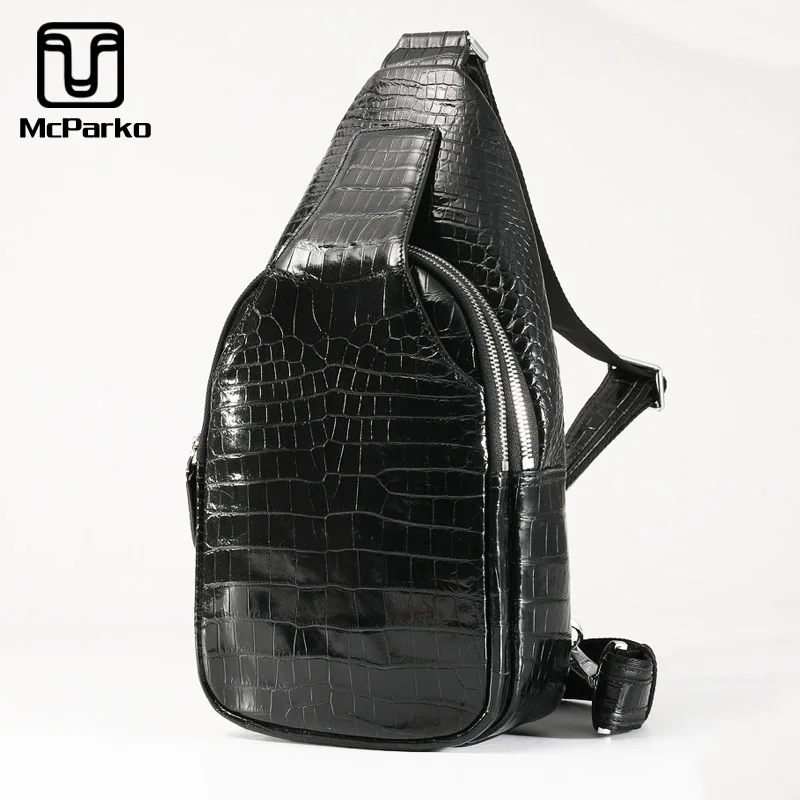 

Мужская нагрудная сумка McParko из натуральной крокодиловой кожи