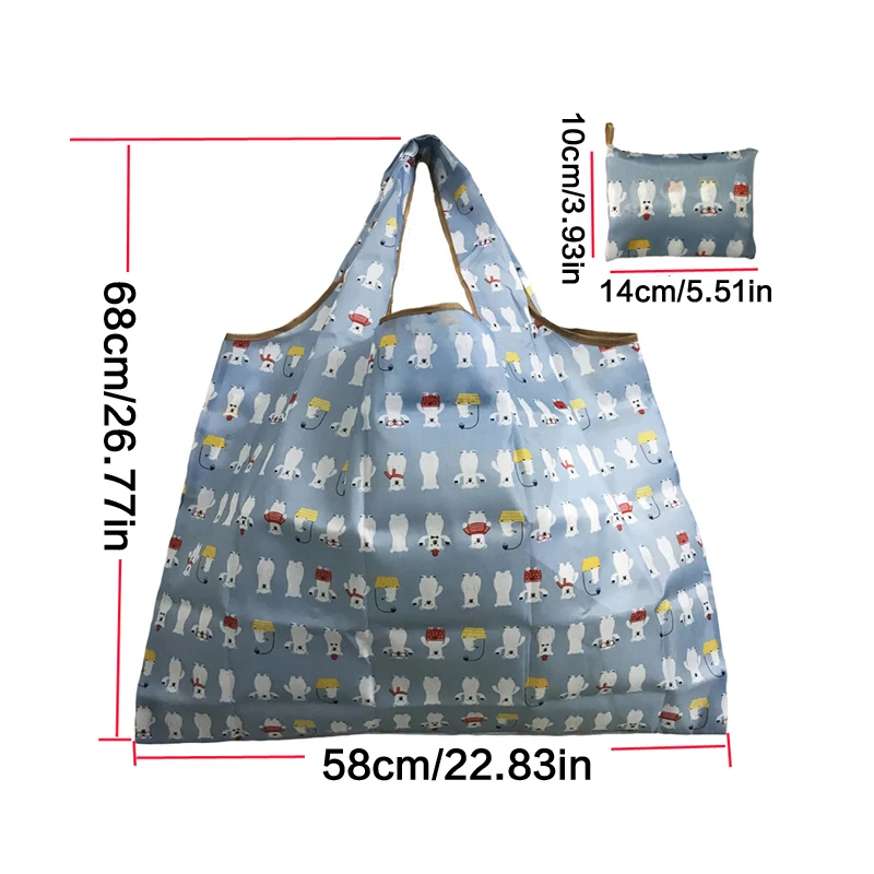 

New Fashion Women Fold Shopping Bag Shopper Tote Large Eco Reusable Floral Storage Bags Portable Shoulder Handbag Folding Bag