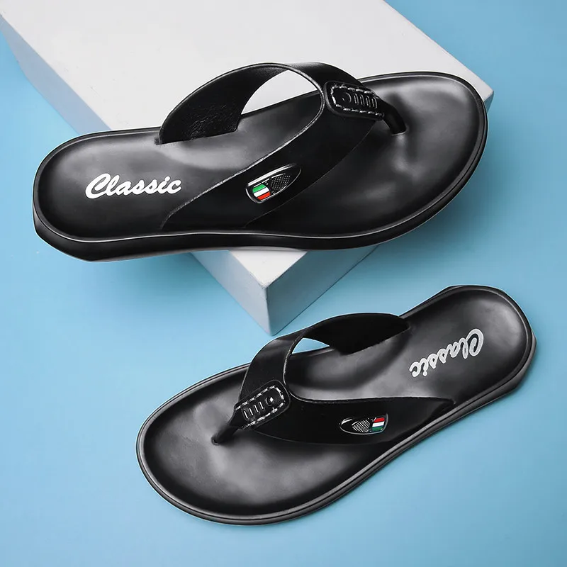 

Sandy Beach Men's Shoes Indoor Slippers Soft Designer Men New 2021 Flat Casual Wear-resistant Brand High Quality Non-slip For