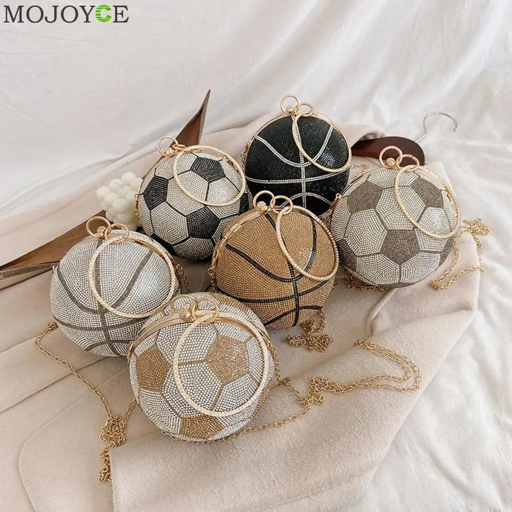 

Casual Crossbody Snap Totes Handbags Women Rhinestone Ball Shaped Shoulder Bags Popular Simple Female Daily Bag