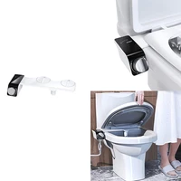 bidet toilet seat attachment ultra thin non electric self cleaning dual nozzles wash cold water