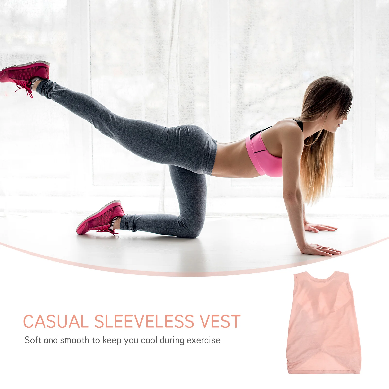1Pc Breathable Woman Fitness Vest Sports Undershirt Quick-dry Running Yoga Suit | Спорт и развлечения