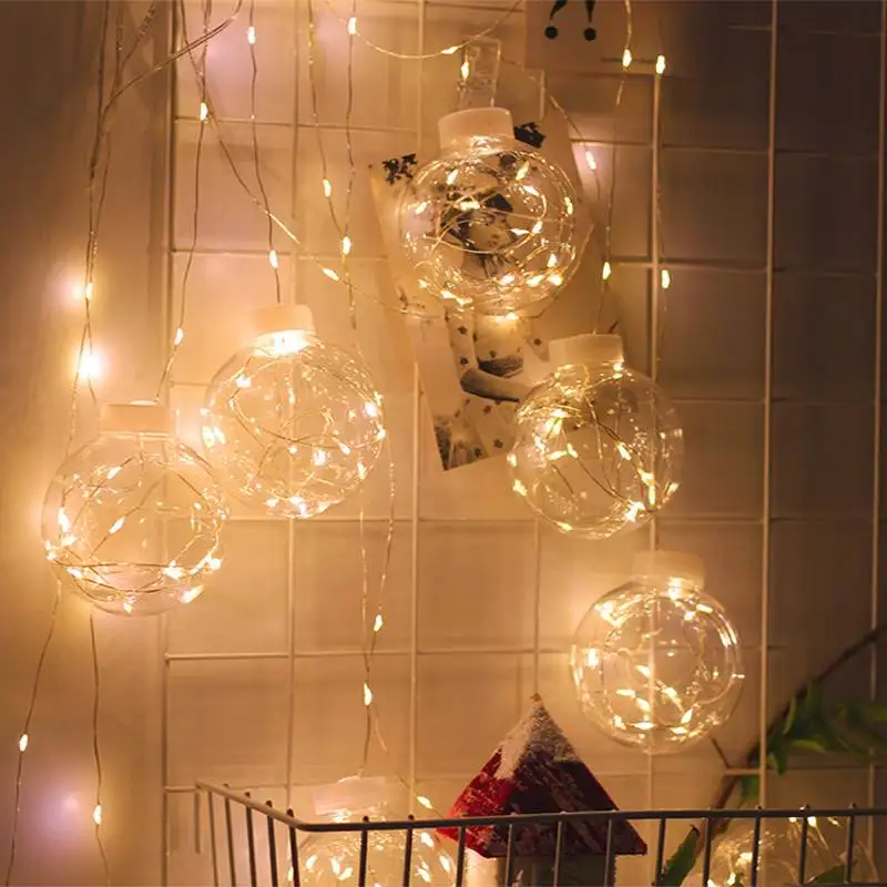 

3M 200LED Wishing Ball Curtain String Lights EU/US Plug Christmas Fairy Garland Light Window Bedroom Wedding Party Holiday Decor