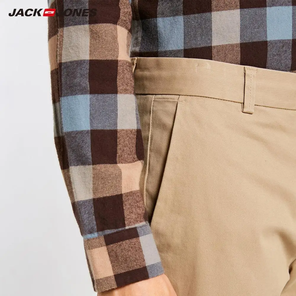Мужские повседневные облегающие брюки JackJones из хлопка 218314579 | Мужская одежда