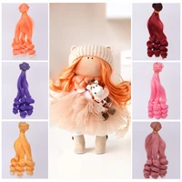doll accesories 15cmhair extensions hair wefts khaki pink brown curly doll hair wigs for bjdsd diy handmande doll wigs