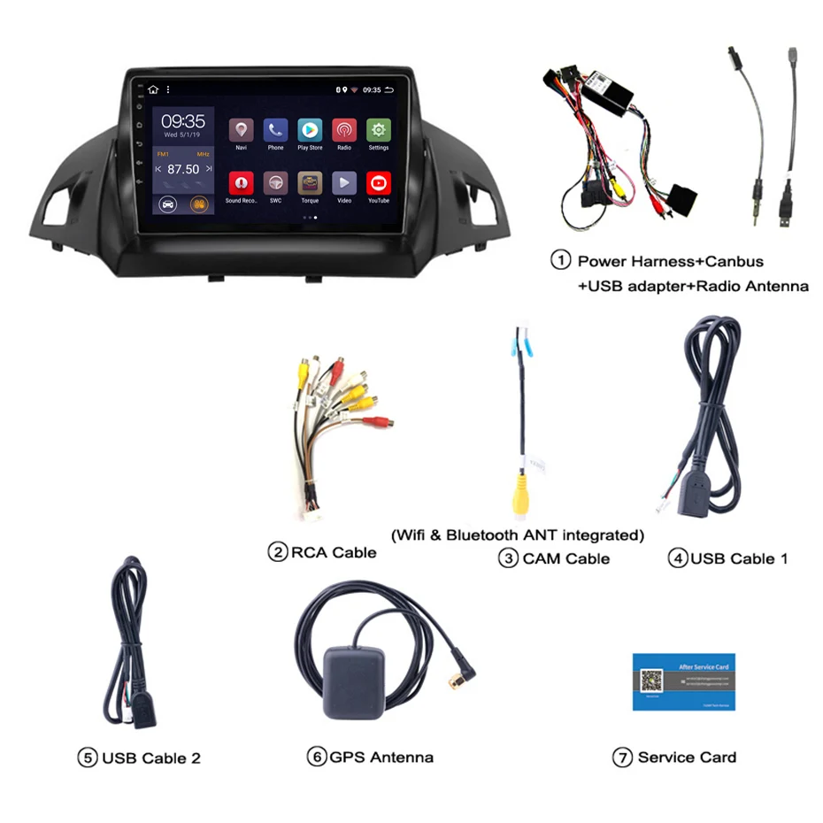 9 дюймовый 2.5D IPS HD мультисенсорный экран Android 2013 2G RAM 32G ROM NAVI для Ford escape kuga/C-MAX 2017-с BT