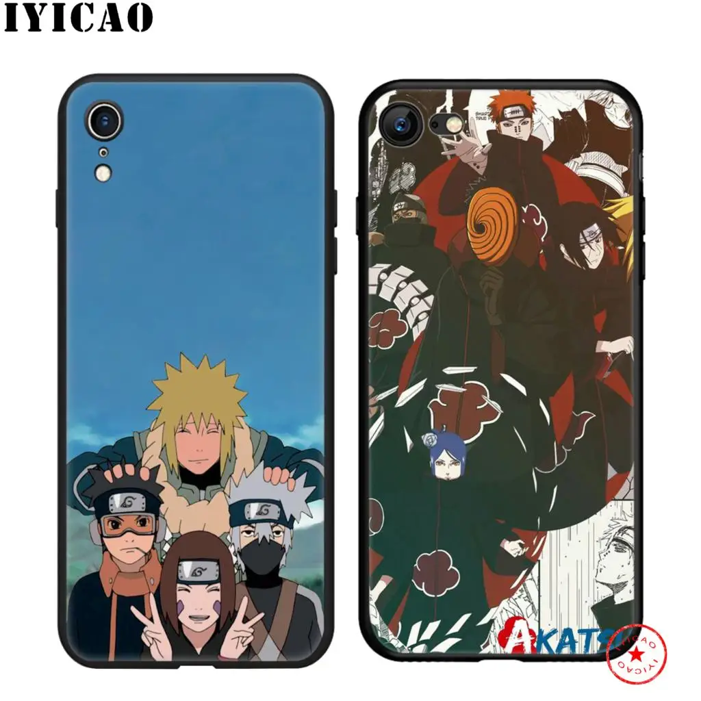 IYICAO Наруто Саске Какаши мягкий черный силиконовый чехол для iPhone 11 Pro Xr Xs Max X или 10 8