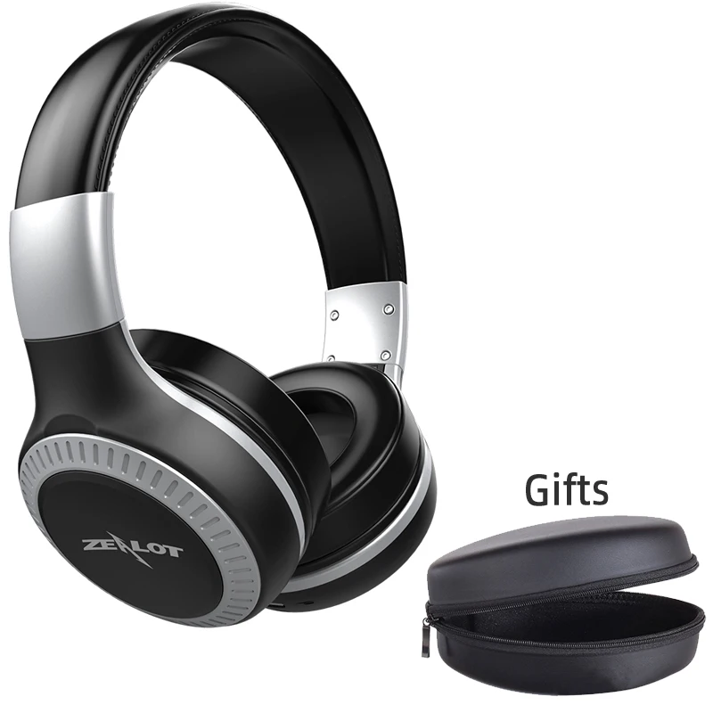 ZEALOT B20 беспроводные Bluetooth наушники Bluetooth 4,1 с HD звуковым басом стерео наушники с микрофоном на ухо гарнитура - Цвет: Black with Silvery