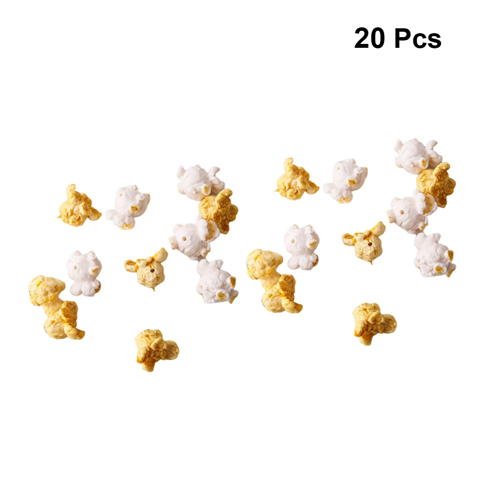

20pcs Artificial Popcorn Micro Landscape Ornament Home Decor DIY Earring Accessory (Mixed Color)
