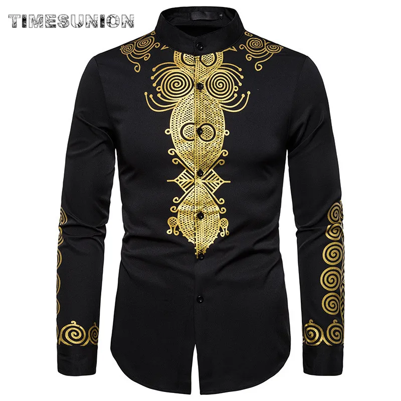 Рубашка Dashiki с Африканской вышивкой мужская приталенная рубашка длинным рукавом